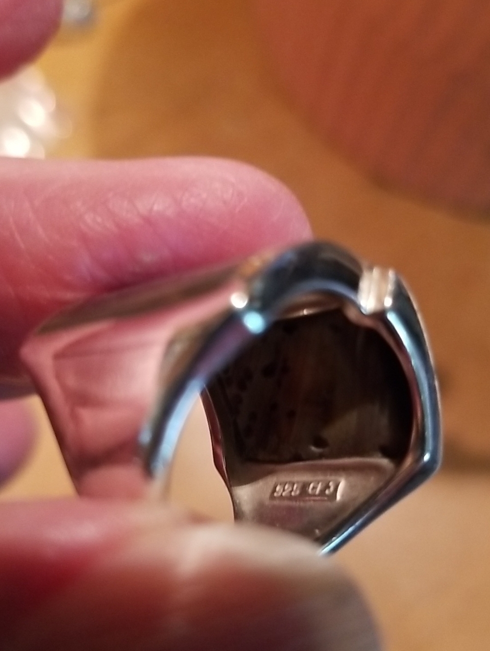 Silver ring with Abalone Shell Inlay - Picture 6 of 8
